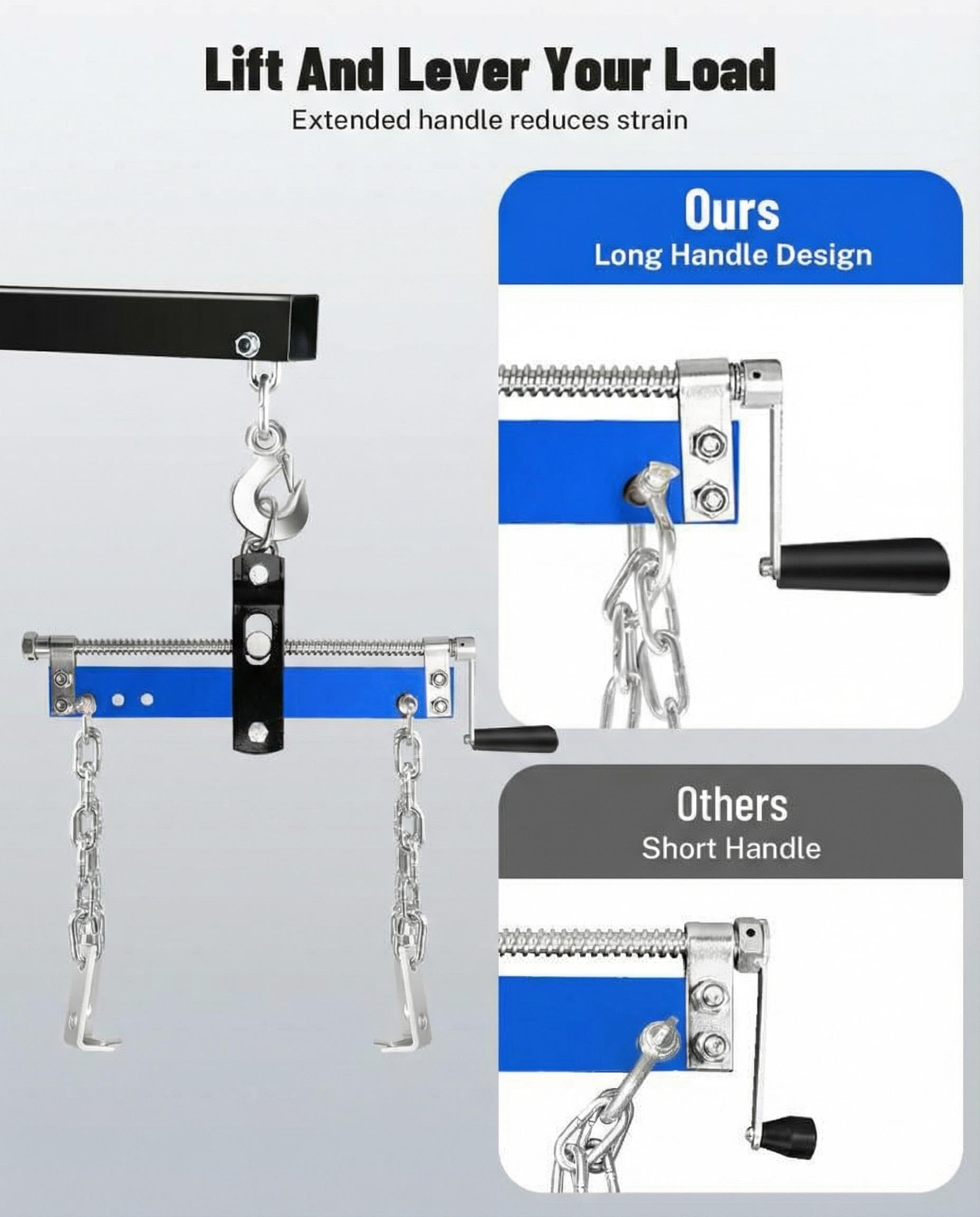 Garvee 2 Ton Engine Hoist Cherry Picker 4400 Lbs Capacity Foldable Steel Frame 6 Casters Hydraulic Portable for Trucks & Boats