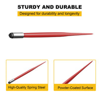 Garvee 49" Hay Spear Bale Spear, 4500lbs Capacity Heavy Duty Quick Attach Square Hay Bale Spears 1 3/4" Wide, Hay Bale Spike with Hex Nut & Sleeve, for Buckets Tractors Loaders