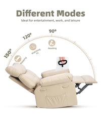 Garvee Oversized Wide Rocker Swivel Recliner Chair - PU Leather Large Manual Recliner for Adults, Ultimate Comfort Lazy Boy with 1.5X Sponge Filling and Easy Recline Mechanism for Relaxation