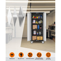 Garvee Metal Storage Cabinet - 72" Lockable Tool Cabinet with 360° Wheels, Drawers, 4 Doors, and Adjustable Shelves, Ideal for Garage, Home, and Office