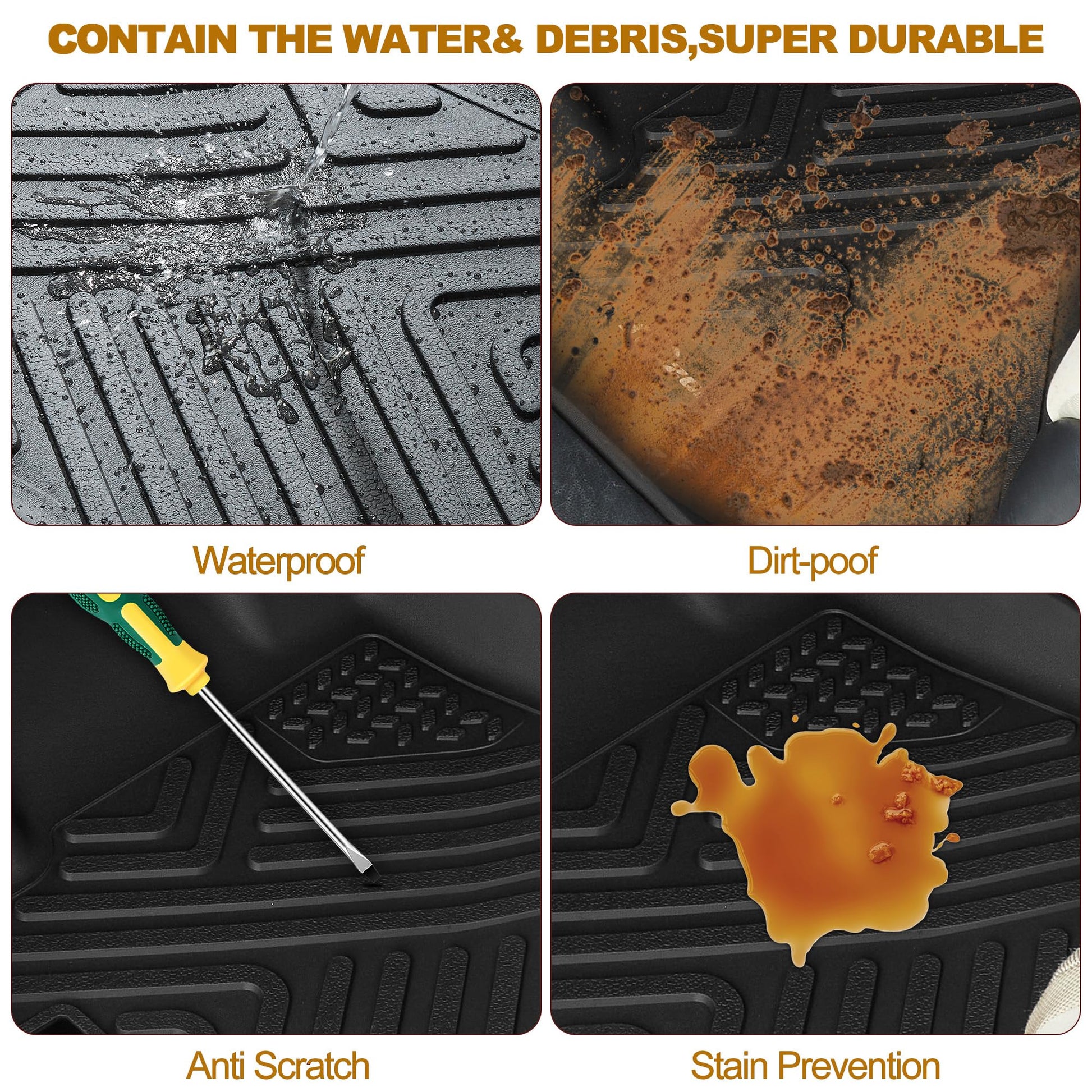 Garvee 4FT Truck Bed Mat for Hyundai Santa Cruz 2022-2025, Heavy Duty All-Weather TPE, Custom Fit, Easy Clean, Durable Pickup Trunk Liner