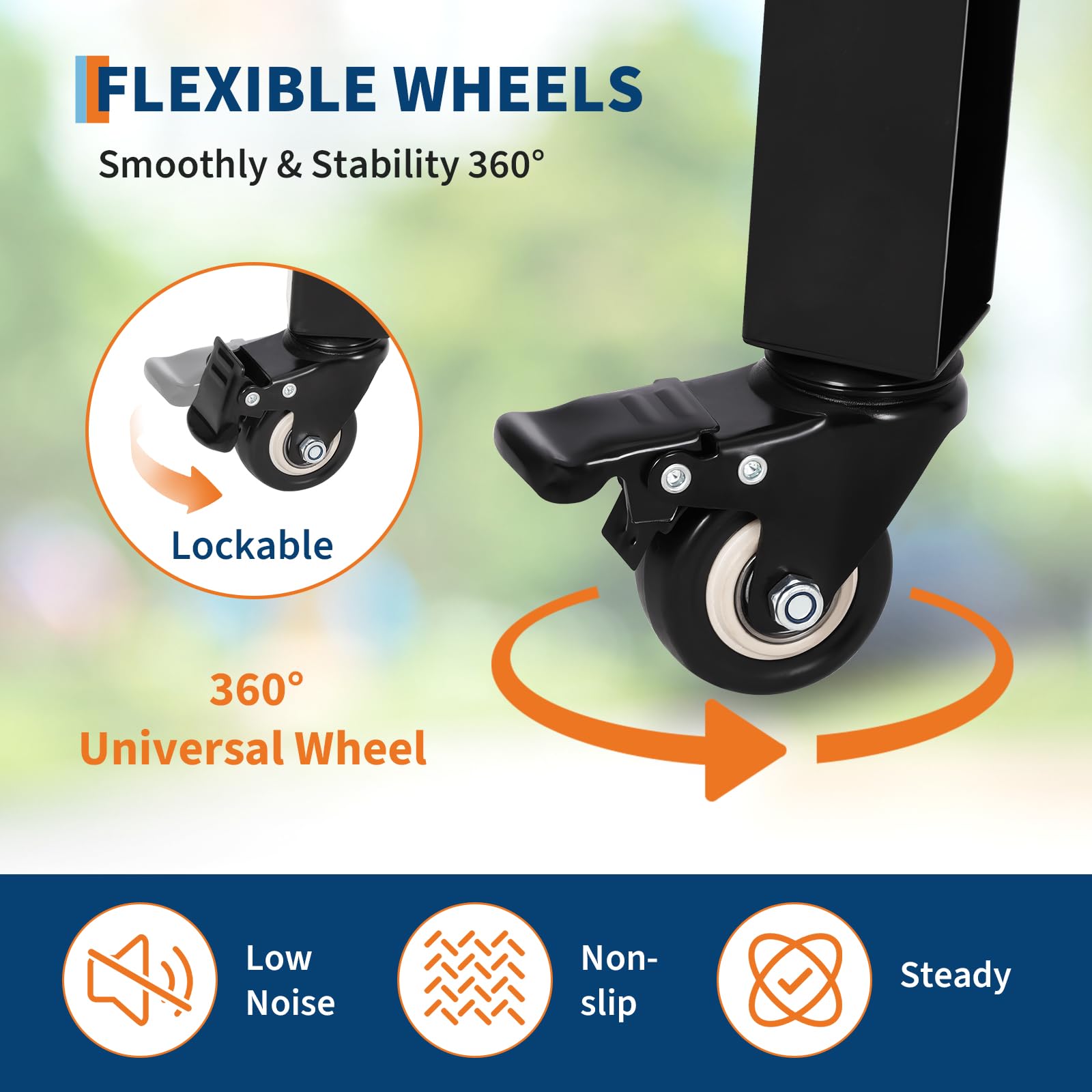 Garvee 10FT Industrial Metal Expandable Barricade，Retractable Traffic Fence with Casters, Portable Barricade Gate for Construction Area, Traffic Control, Cordon