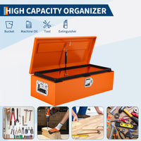 Garvee Black Steel Truck Bed Tool Box, Diamond Plate, Side Handle, Lock Keys, Compact Storage for Pickup, Truck, RV, Trailer