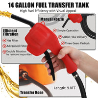 Garvee 14 Gallon Fuel Tank, Portable Diesel Transfer Gas Can Heavy-Duty Fuel Caddy Gray for Car ATV Boat, Orange
