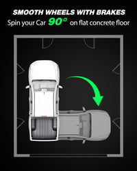Garvee Car Dolly [Set of 2, 3000 Lbs Capacity], Heavy-Duty Carbon Steel Wheel Dollies with Anti-Skid Plate & 360° Rotatable Wheels, Red