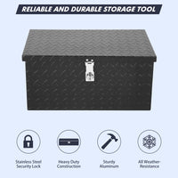 Garvee 20 Inch Aluminum Diamond Plate Tool Box With Lock and Keys, Heavy Duty Waterproof Truck Storage Organizer Chest for Pick Up Truck Bed, Rv Trailer/Van With Side Handle