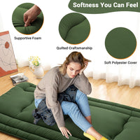 Garvee Futon Mattress Twin Size, Japanese Floor Mattress Foldable Tatami Mat, Roll Up Floor Bed Mattress Kids Floor Play Mat, Japanese Floor Bed for Dorm House Guest, Army Green