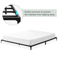 Garvee 6 Inch Low Full Bed Frame Heavy Duty Metal Mattress Foundation Platform Sturdy Steel Slat No Box Spring Needed, Easy Assembly, Noise Free