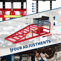 Garvee 5-Ton Hydraulic Car Ramps - Heavy-Duty Vehicle Lift with Reflective Strips for Night Use, Adjustable Height from 9.8" to 15", Portable Auto Service Ramps for Oil Changes and Truck Maintenance in Garage
