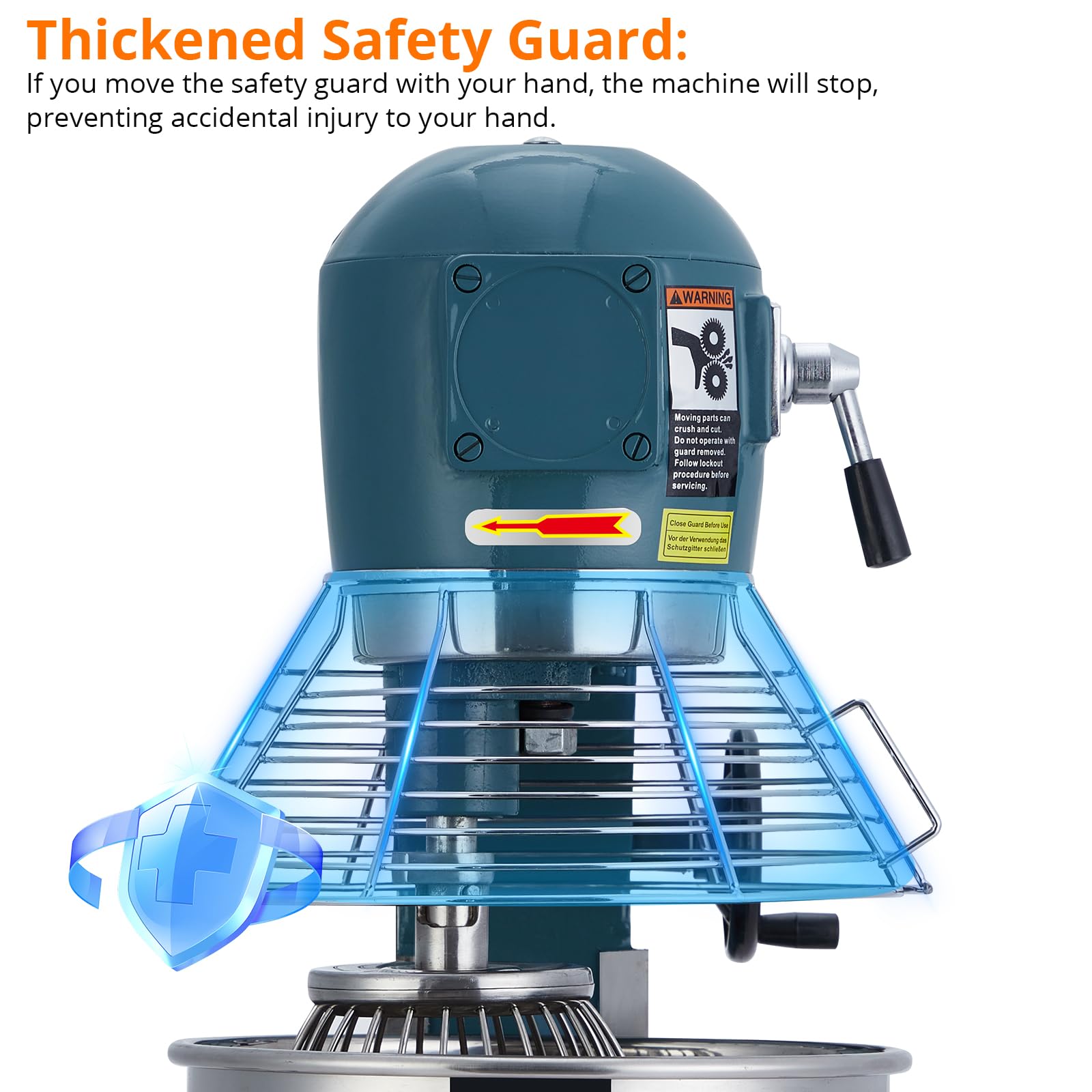 Garvee 15QT Commercial Food Mixer, Professional Large Stand Mixer With 3-Speed Adjustable, Heavy Duty Electric Dough Mixer for Restaurant Industrial Grade, Steel Bowl, Dough Hooks