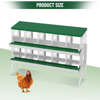 Garvee Nesting Boxes for Chickens, 10 Compartment Chicken Nesting Box with Elevated Metal Legs, Metal Chicken Laying Boxes with Perch, Secure Lid, Versatile Wall Mount or Free Standing for Hens, Green