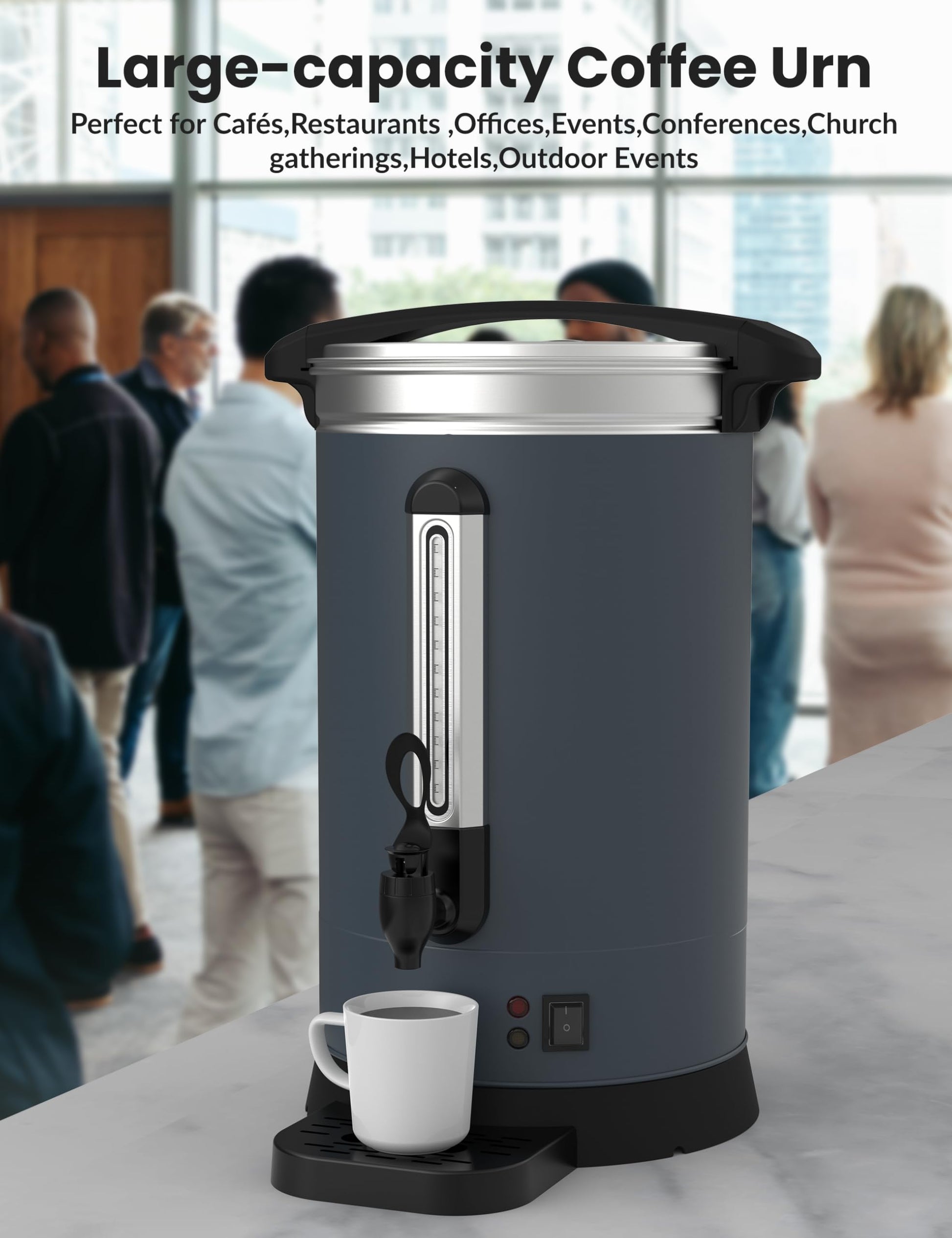 Garvee 12L/3.2 Gallon Double - Wall 80 - Cup Coffee Urn for Commercial Use - Ideal for Weddings, Gatherings