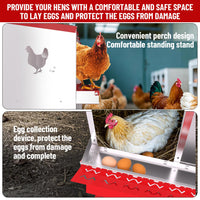 Garvee 6 Compartments Metal Chicken Nesting Boxes, Nesting Boxes with Metal Legs, Chicken Laying Box with Roll Out Egg Collection with Vented Holes