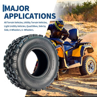 Garvee 19x7-8 ATV/UTV Knobby Sport Tires - Front 19x7x8 Mini Bike Tires, 4-Ply Tubeless All-Terrain, Black