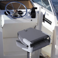 Garvee 2 Pack Folding High Back Boat Seats + Thickened Sponge Padding + Stainless Steel Screws + Waterproof PVC + Aluminum Hinges + 5" x 5" Bolt Hole Pattern + Fishing, Sightseeing