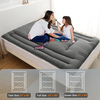 Garvee Futon Mattress Full Size, Foldable Sleeping Mattress Tatami Mattress for Adults, Roll Up Japanese Style Floor Bed Dormitory Floor Mattress for Rv Travel Camping, Dark Grey