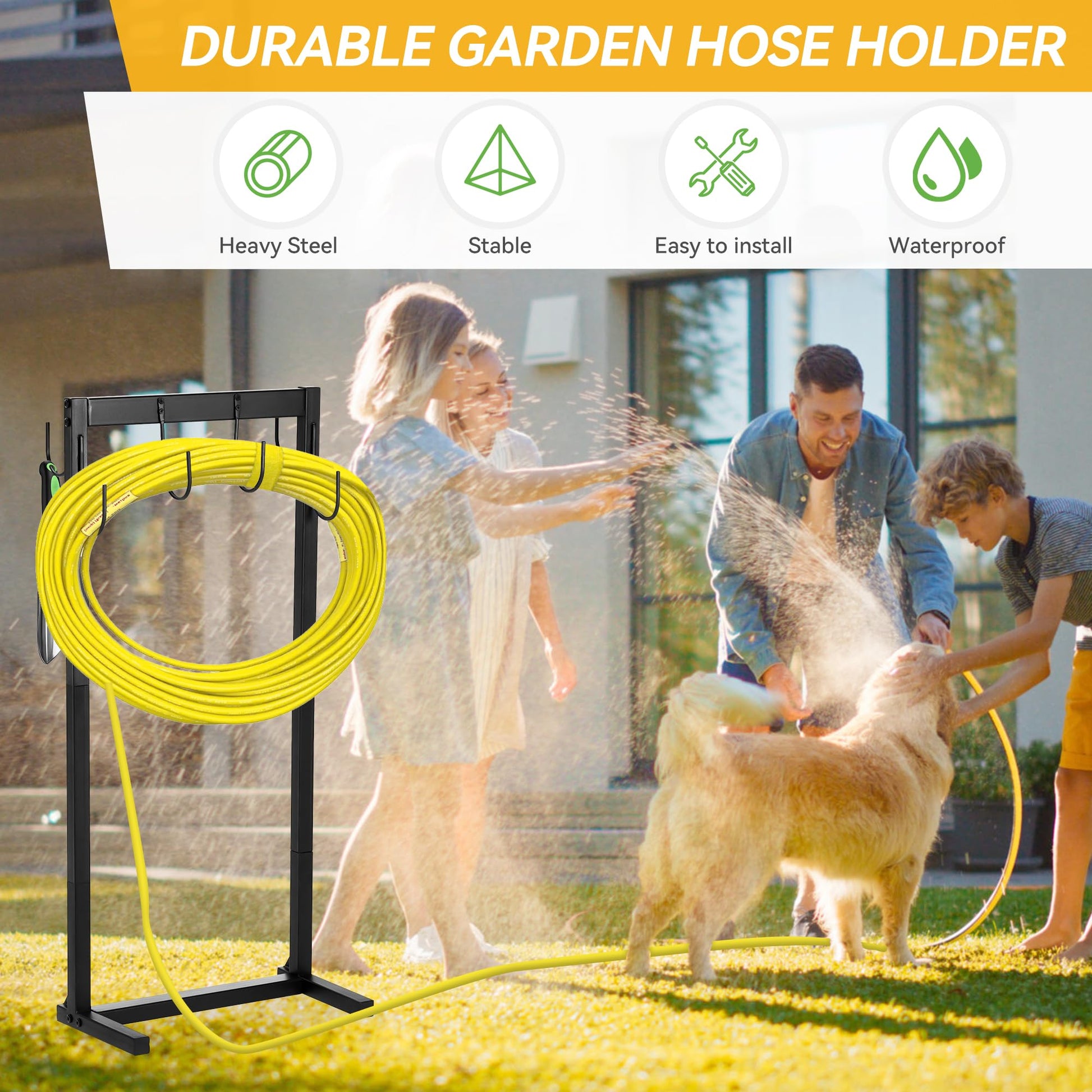 Garden Hose Holder Water Hose Holder with 6 Hooks - GARVEE