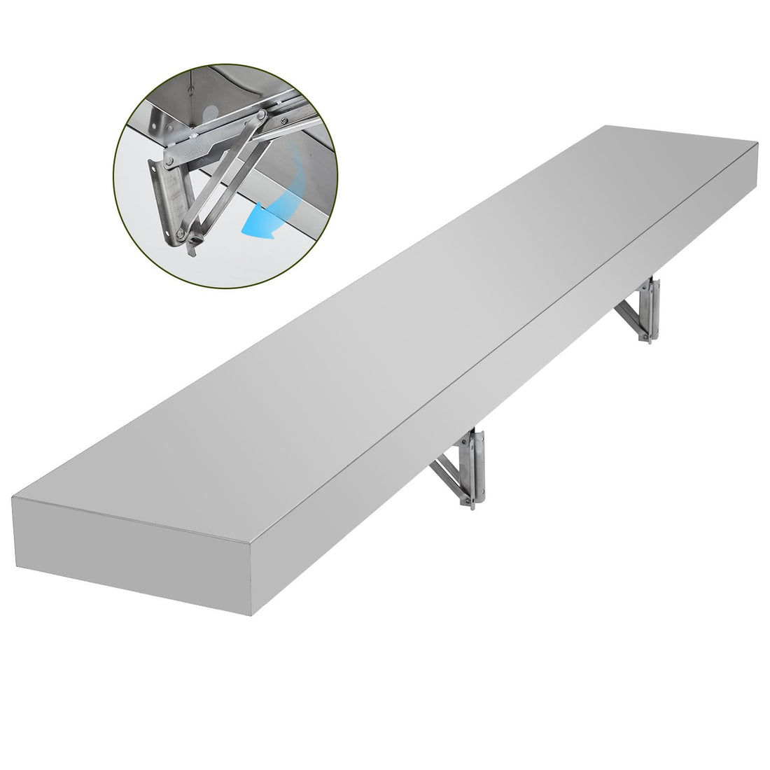 Garvee Concession Shelf 48 * 12 * 3inch - Stainless Steel Drop Down Folding Serving Food Shelf, Stand Serving for Concession Trailer Serving Window, for Food Truck, Grill Area, Restaurant, Garage