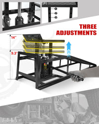 Garvee Hydraulic Car Ramps - 5T 11000lbs Capacity, Adjustable Height (9.3"-14"), Steel with Anti-Slip Plate, Ring Chain Bolt for Cars, SUVs, and Ligh, Black