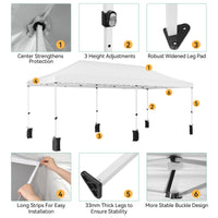 Garvee Upgraded 10x20ft Pop-Up Canopy Tent with 6 Removable Sidewalls - Heavy Duty Commercial Tent for Parties, Roller Bag, Sand Bags & Stakes, White