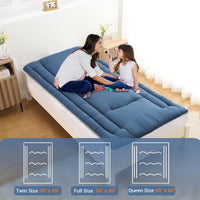 Garvee Twin Size Futon Mattress, Japanese Floor Mattress Floor Bed for Kids Adults Roll Up Sleeping Mattress, Tatami Mat Dorm Floor Mattress Pad for Easy Storage, Navy Blue