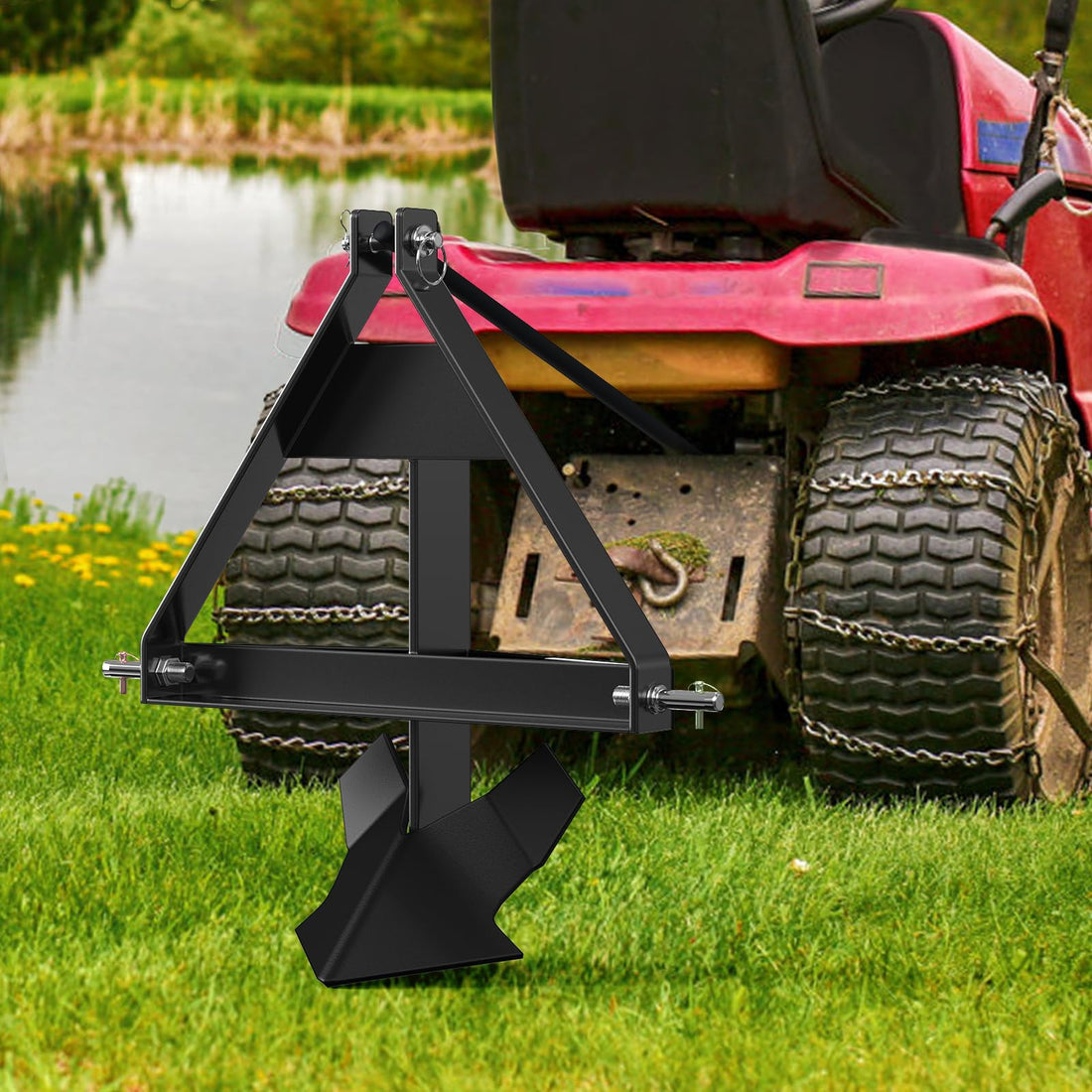 Garvee Middle Buster for Category Plow 3-Point Hitch, Heavy Duty Middle Buster Quick Hitch Tractors Steel Furrowing Plow Mechanical Plowing, Soil Tiller