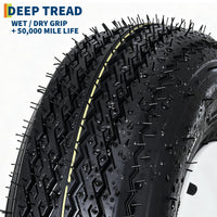 Garvee 4.80-12 Trailer Tire and Wheel Assembly, Heavy-Duty Load Range C 6PR, 12 Inch White Modular Wheel for Utility Boat Camper Trailers, Set of 2