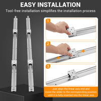 Garvee Linear Rail Slide SBR16-1000mm (2 PCS) and 4 PCS 4SBR16UU Bearing Blocks, Linear Bearing CNC Kit for Automated Machines DIY Project and Equipment