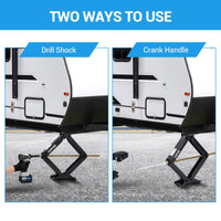 Garvee 7500 lbs RV Scissor Jacks, 24" Heavy-Duty Leveling Stabilizers with Crank Handle, 4"-24" Adjustable Height, Powder-Coated Steel Base for Travel Trailers, RVs, and Campers, 2 Pack