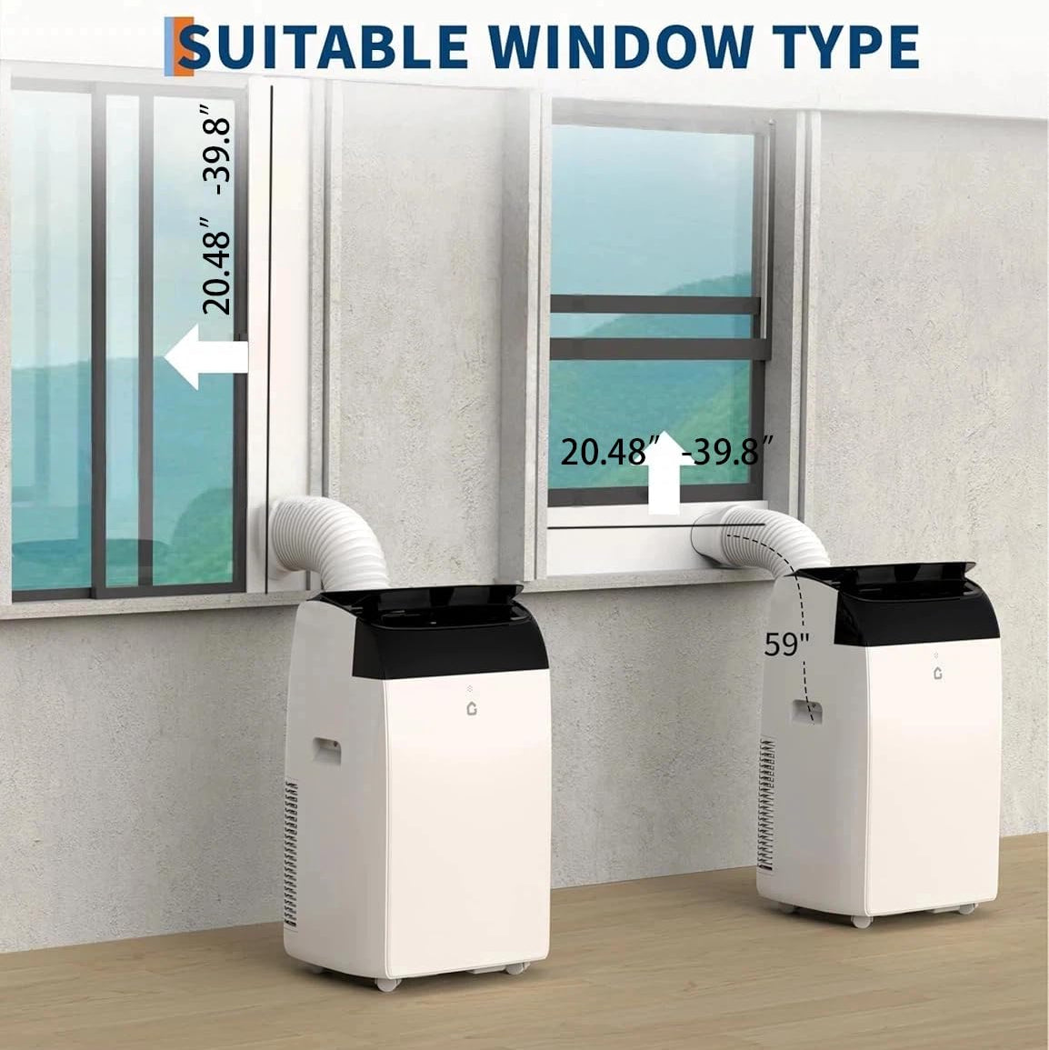 Garvee 14,000 BTU Portable Air Conditioner with Dehumidifier & Fan, Portable AC Units Cools up to 750 Sq. Ft., Remote Control, Auto Swing, Sleep Mode, Black Top
