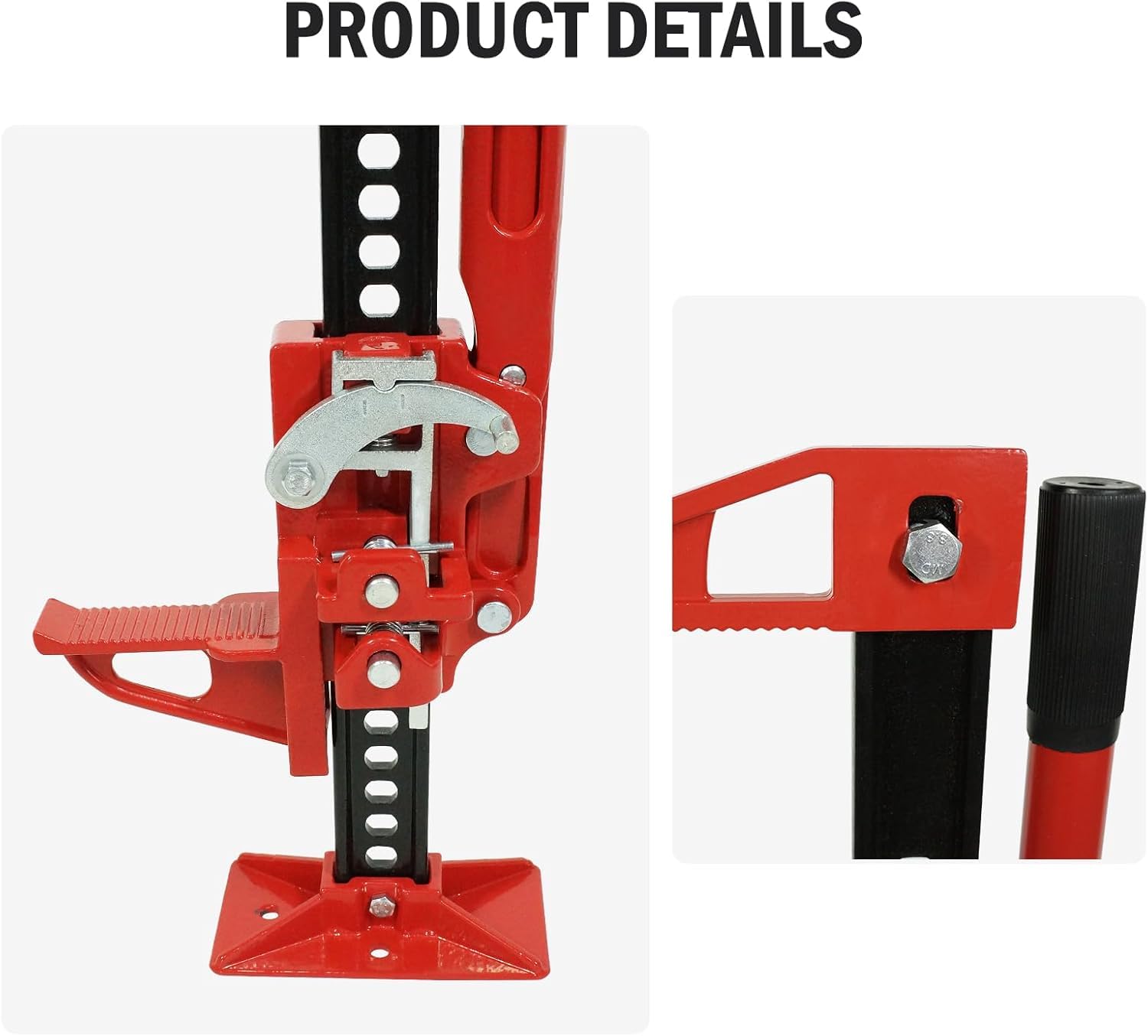 Garvee Farm Jack 48 Inch Heavy-Duty 6600 lbs Load Capacity, Steel & Cast Iron, Serrated Stable Base for Off-Road Vehicles, Tractor, SUV, and Farm Use