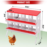 Garvee 8 Compartments Metal Chicken Nesting Boxes, Nesting Boxes with Metal Legs, Chicken Laying Box with Roll Out Egg Collection with Vented Holes