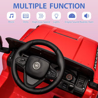 Garvee Ride - P Series: 12V Kids Ride-On Truck For Age 3+, Remote Control, LED, Music, 3 Speeds - Red