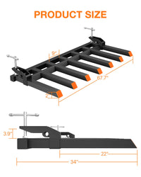 Garvee 68" Pallet Forks, Pallet Forks for Tractor Bucket 5400lbs, Clamp on Pallet Forks with 7 Fork Configuration, for Loader Bucket Skid Steer