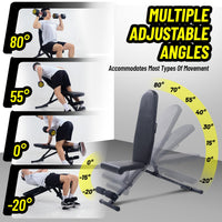 Garvee Adjustable Weight Bench, 800 Lbs Capacity, 8 Backrest & 3 Seat Positions, Adjustable Bench for Full Body Workout, Space-Saving Foldability, for Indoor Workout, Home Gym (Black)