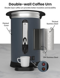 Garvee 12L/3.2 Gallon Double - Wall 80 - Cup Coffee Urn for Commercial Use - Ideal for Weddings, Gatherings