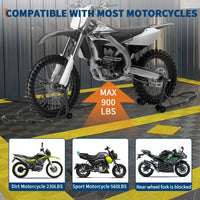 Garvee Motorcycle Stand Lift 900Lbs Capacity Adjustable Front & Rear Combo Steel Frame Powder-Coated Durable Universal Fit Maintenance Use