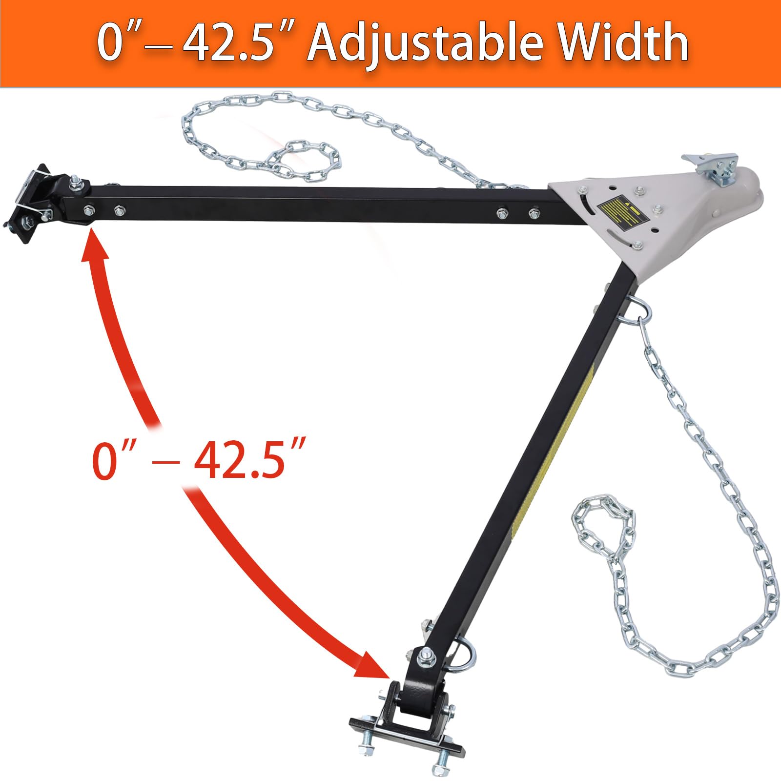 Garvee Tow Bar for Vehicles, 5000 lbs Capacity Adjustable Towing Bar with Bumper Mount, 2 Chains, and Universal Coupler for 2-Inch Ball Hitch, Fits Jeeps, Trucks, SUVs, RVs, Boats, and Trailers