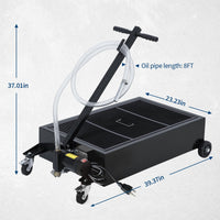 Garvee 20 Gallon Oil Drain Pan with 110V Electric Pump, 8FT Hose, Folding Handle, Carbon Steel, Wheels, for Cars, SUVs, Trucks, Buses, RVs