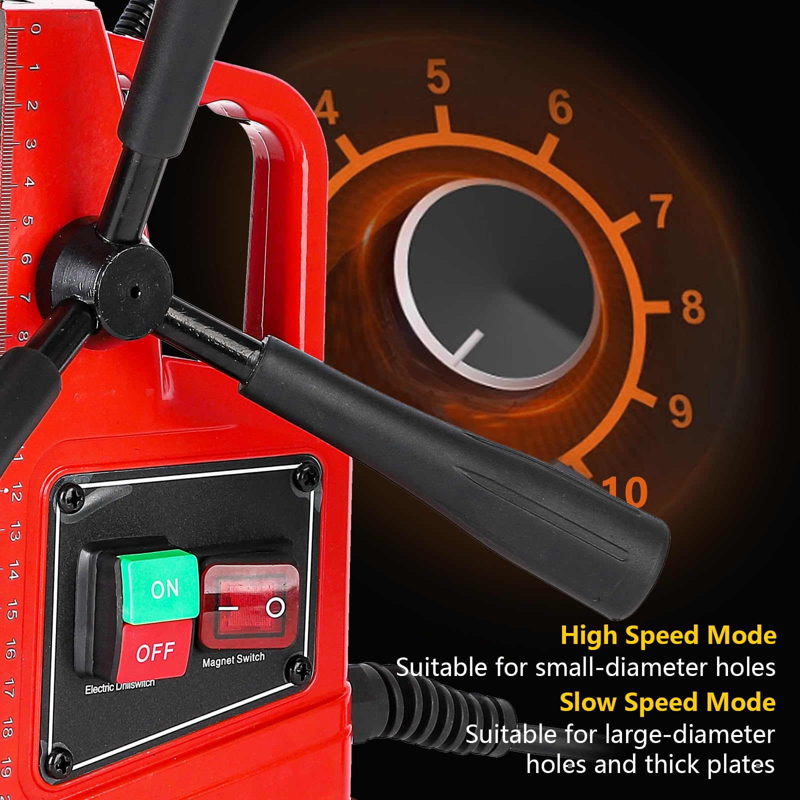 Garvee Magnetic Drill Press - 1300W 810RPM Portable Mag Drill, Magnetic Core Drilling Machine for Metal Working, Industrial Home Improvement