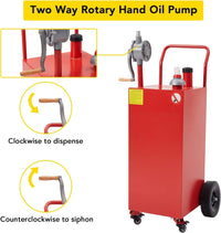 Garvee 40 Gallon Gas Caddy Portable Fuel Tank with 2-Way Rotary Pump & Wheels Polyethylene UV-Resistant Manual Nozzle for Cars & Boats