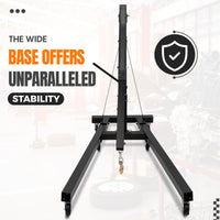 Garvee 4400 lbs Engine Hoist, 2-Ton Heavy-Duty Folding Cherry Picker Hydraulic Shop Crane with 6 Casters for Garage, Workshop, and Warehouse, Black