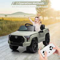 Garvee Ride - P Series: 12V Ride on Car For Kids Age 3+ , Licensed Toyota, with Remote Control, MP3, LED Lights, Suspension System, Double Doors, Safety Belt, Ride On Toys for Boys Girls - Green