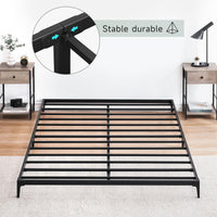 Garvee 6 Inch Low Full Bed Frame Heavy Duty Metal Mattress Foundation Platform Sturdy Steel Slat No Box Spring Needed, Easy Assembly, Noise Free