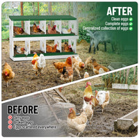 Garvee 8 Compartments Metal Chicken Nesting Boxes, Nesting Boxes, Chicken Laying Box with Roll Out Egg Collection with Vented Holes