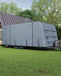 \Garvee 6-Layer Heavy-Duty RV Cover - Waterproof Windproof Travel Trailer Cover with Breathable Top, Tire Covers, and Accessories, Fits 21'-24' Motorhomes & Campers