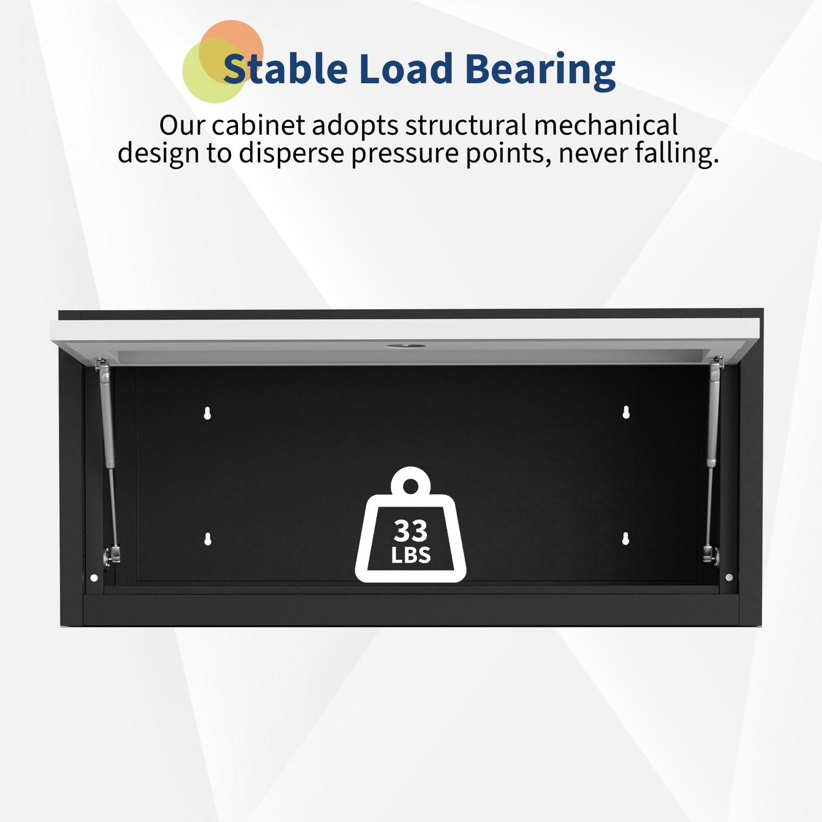 Garvee Heavy-Duty 30" Metal Wall Cabinet with Lock - Hydraulic Flip-Up Door, 33 lbs CapacitWall-Mounted Tool Storage Organizer for Garage, Kitchen, Office, and Workshop, Black Grey