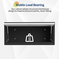 Garvee Heavy-Duty 30" Metal Wall Cabinet with Lock - Hydraulic Flip-Up Door, 33 lbs CapacitWall-Mounted Tool Storage Organizer for Garage, Kitchen, Office, and Workshop, Black Grey