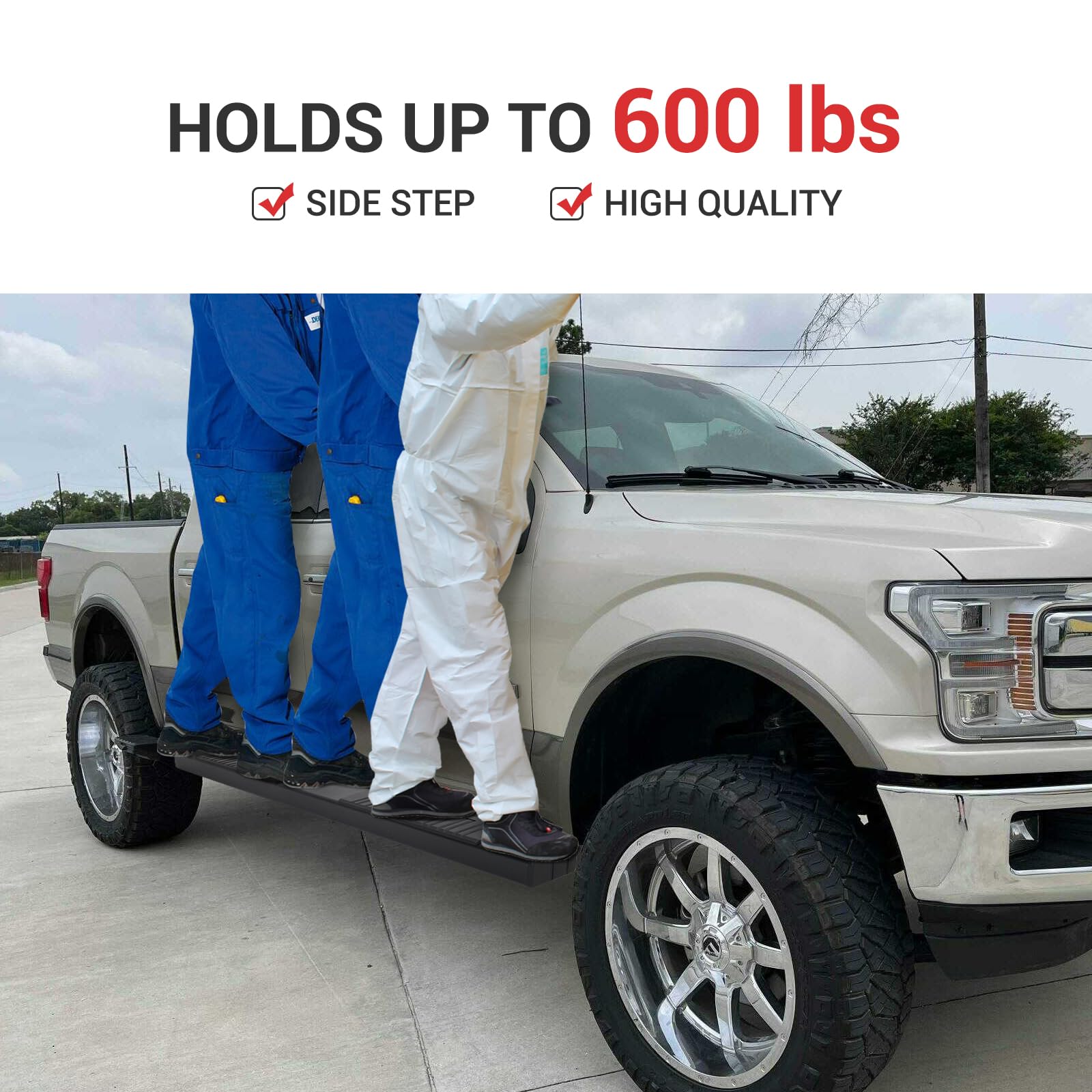 Garvee 6" Wide Running Boards for 2007-2018 Silverado 1500 Crew cab, Stainless Steel Side Steps Nerf Bars