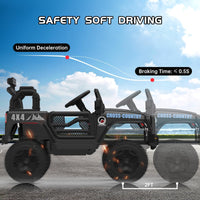 Garvee Ride - P Series: 12V Kids Ride On Truck Car w/Parent Remote Control, Spring Suspension, Led Lights,3 Speed Adjustable, Kids Gift for Boys and Girls - Black